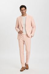 Selected Cal&ccedil;a de vestir slim em viscose Subiu