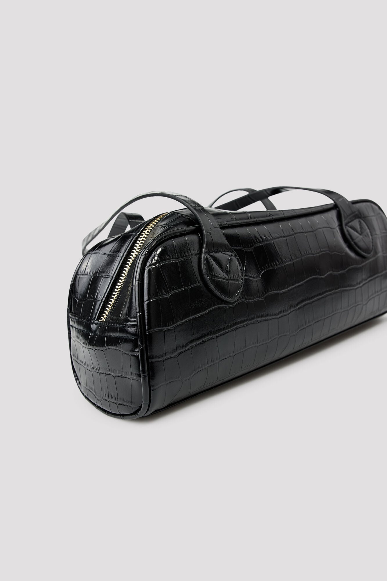 Cortefiel Crocodile effect baguette handbag