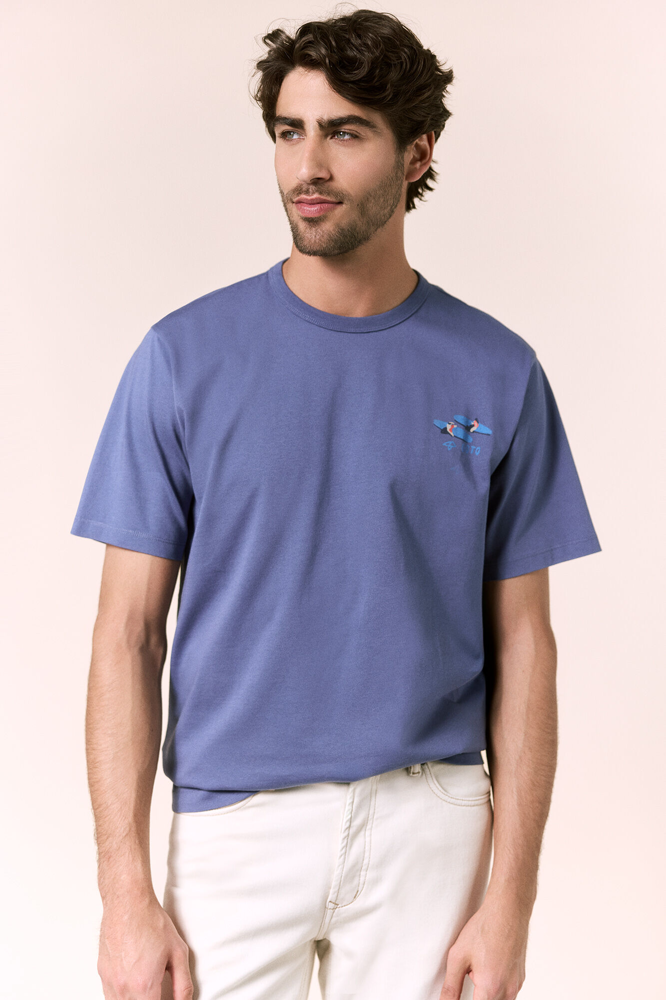 OOTO T-shirt gr&aacute;fica lavada Azul