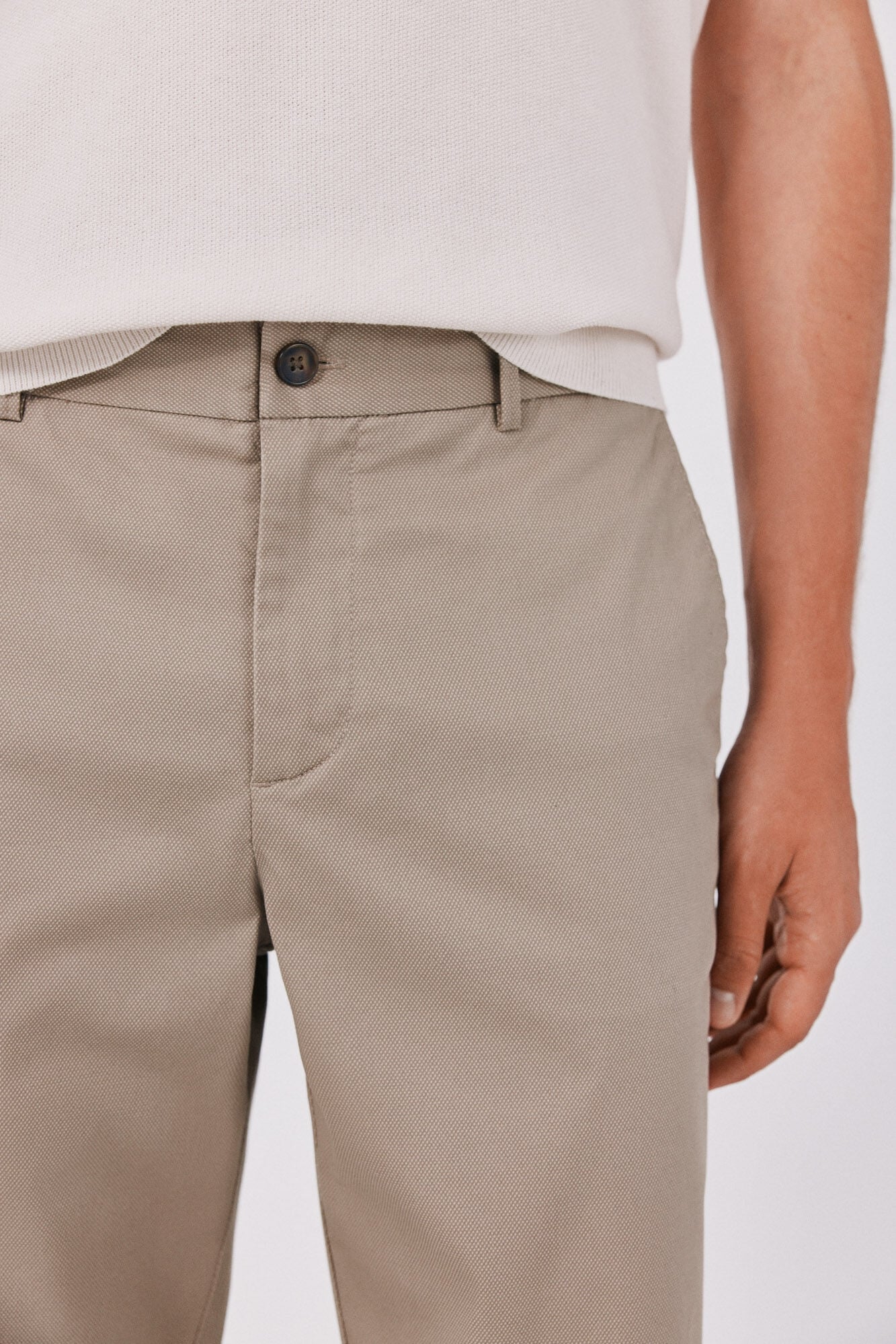 Cortefiel Print regular chinos Brown