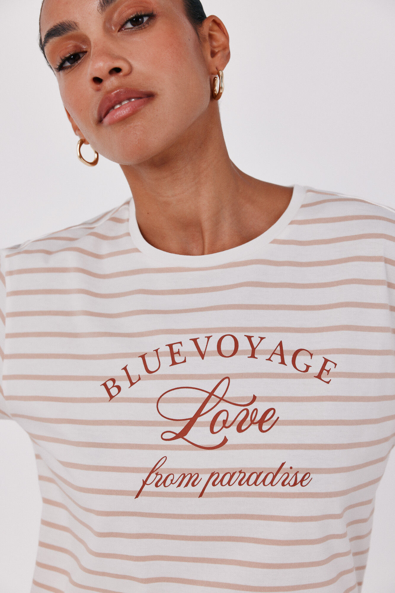 Cortefiel Camiseta raya estampada