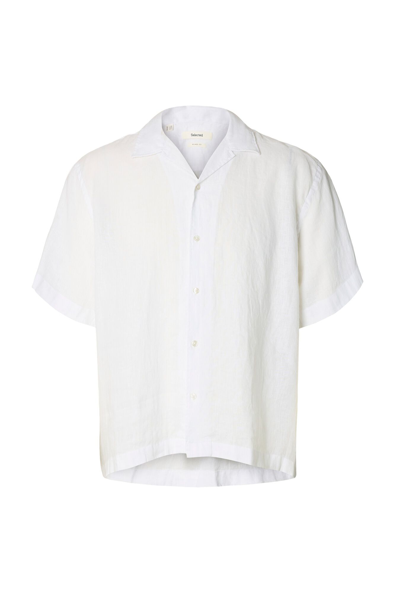 Selected Linen short sleeve shirt White