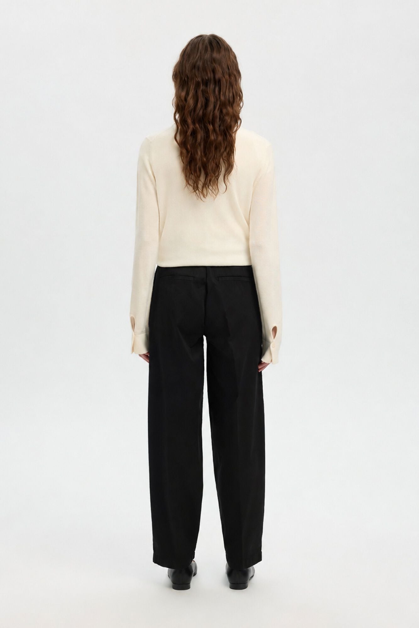 Selected Cal&ccedil;a barrel em algod&atilde;o org&acirc;nico Preto