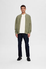 Selected Bomber style sweatshirt made with organic cotton Green
