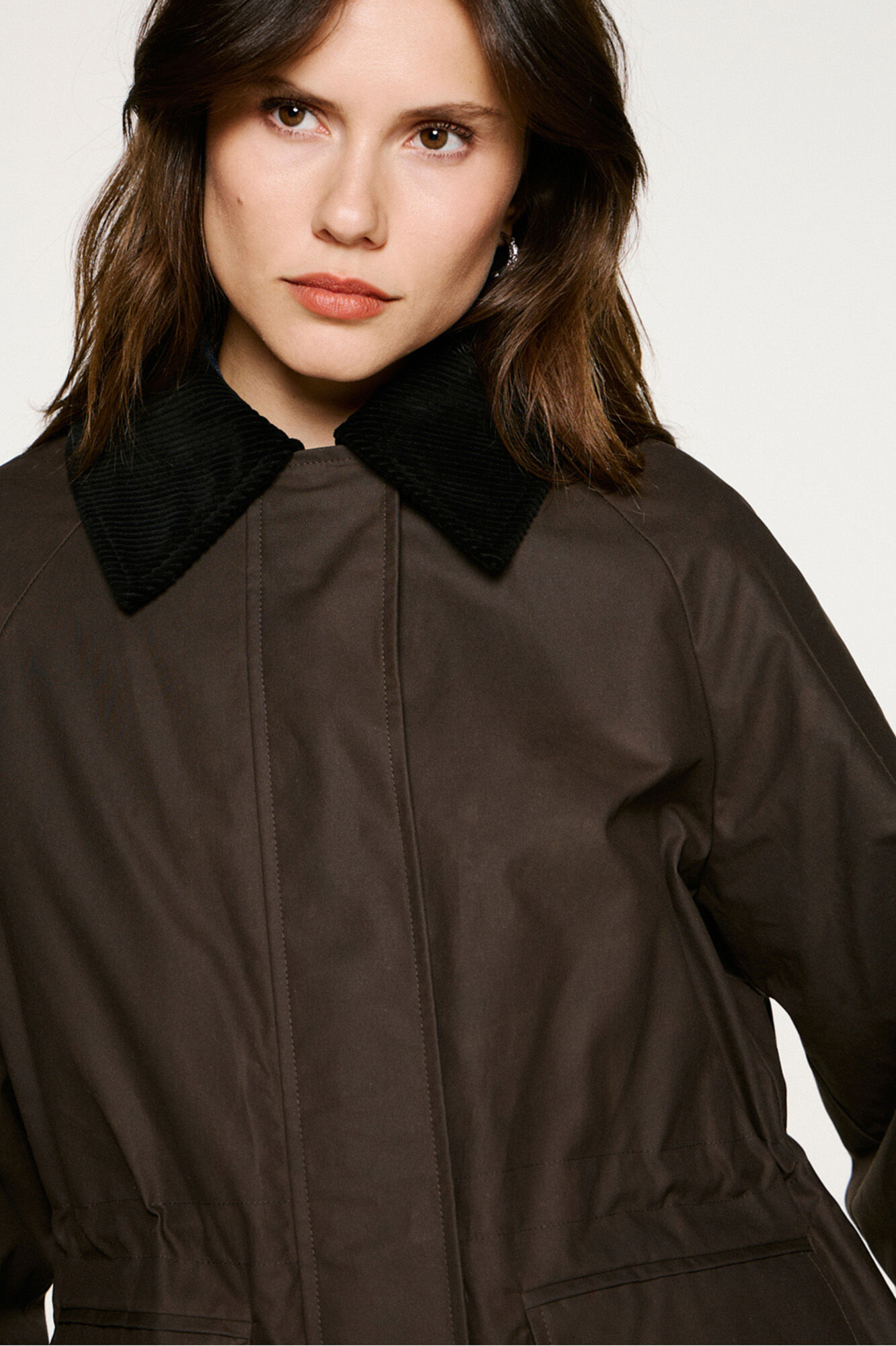 Selected 100% organic cotton corduroy neck jacket 