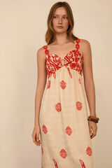Meisie Vestido comprido estampado Impress&atilde;o