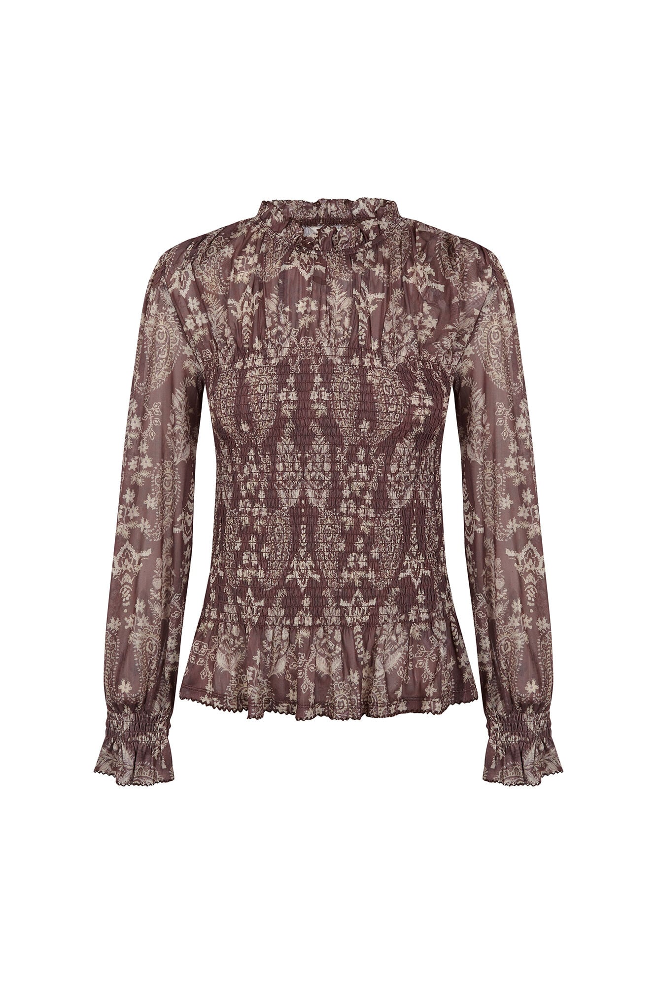 Slowlove Top tul estampado fruncido Multicolor