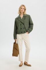 Selected Double-breasted bomber jacket Dark green