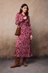 Slowlove Vestido estampado frunces Rojo