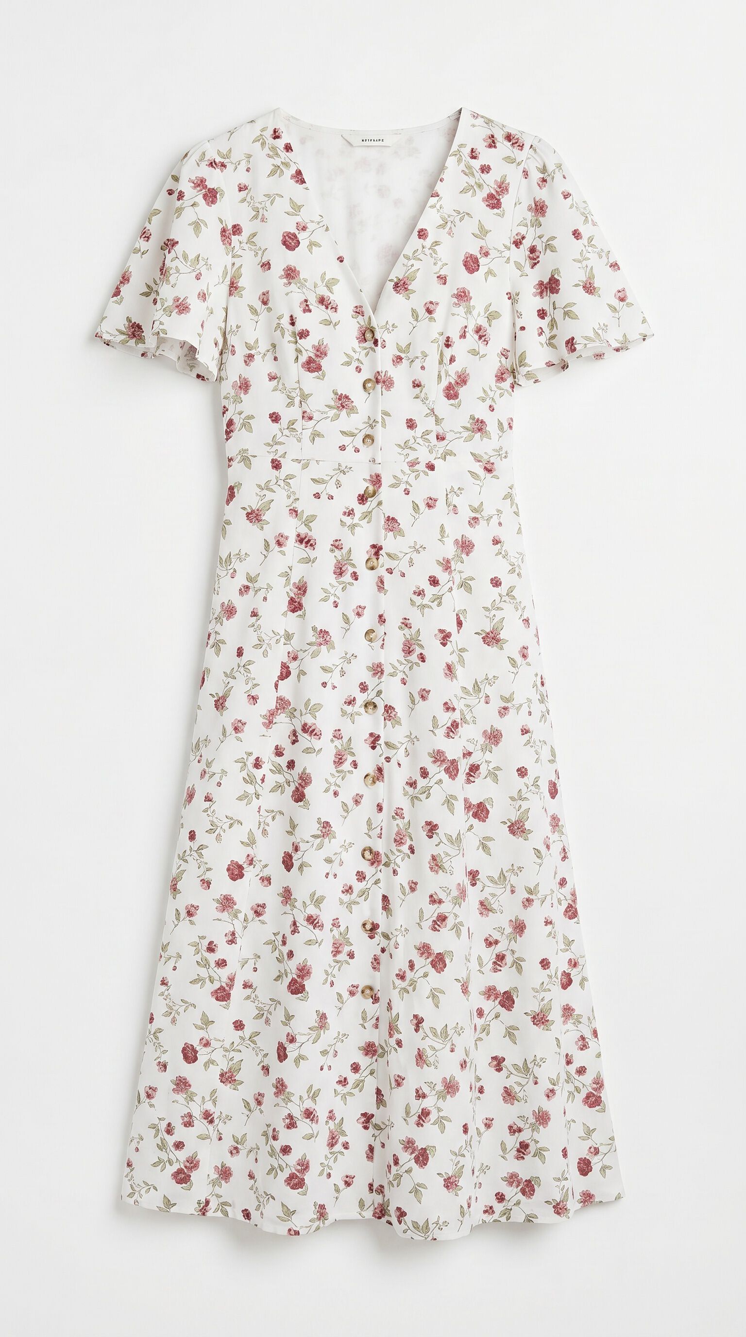 Cortefiel Vestido estampado pontos Cinzento
