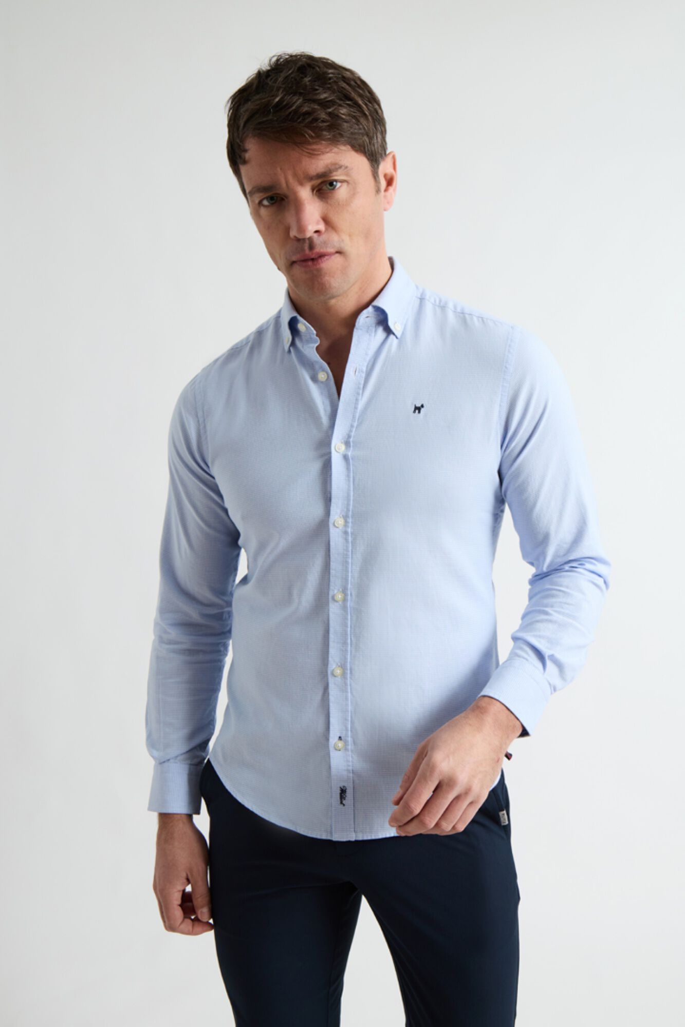 Williot Camisa Mini Pata de Gallo Azul