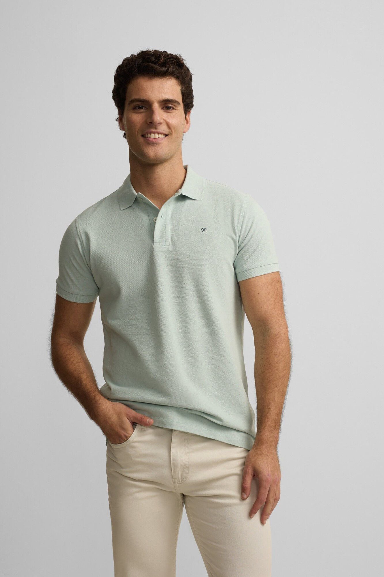 Silbon Classic plain polo shirt Green