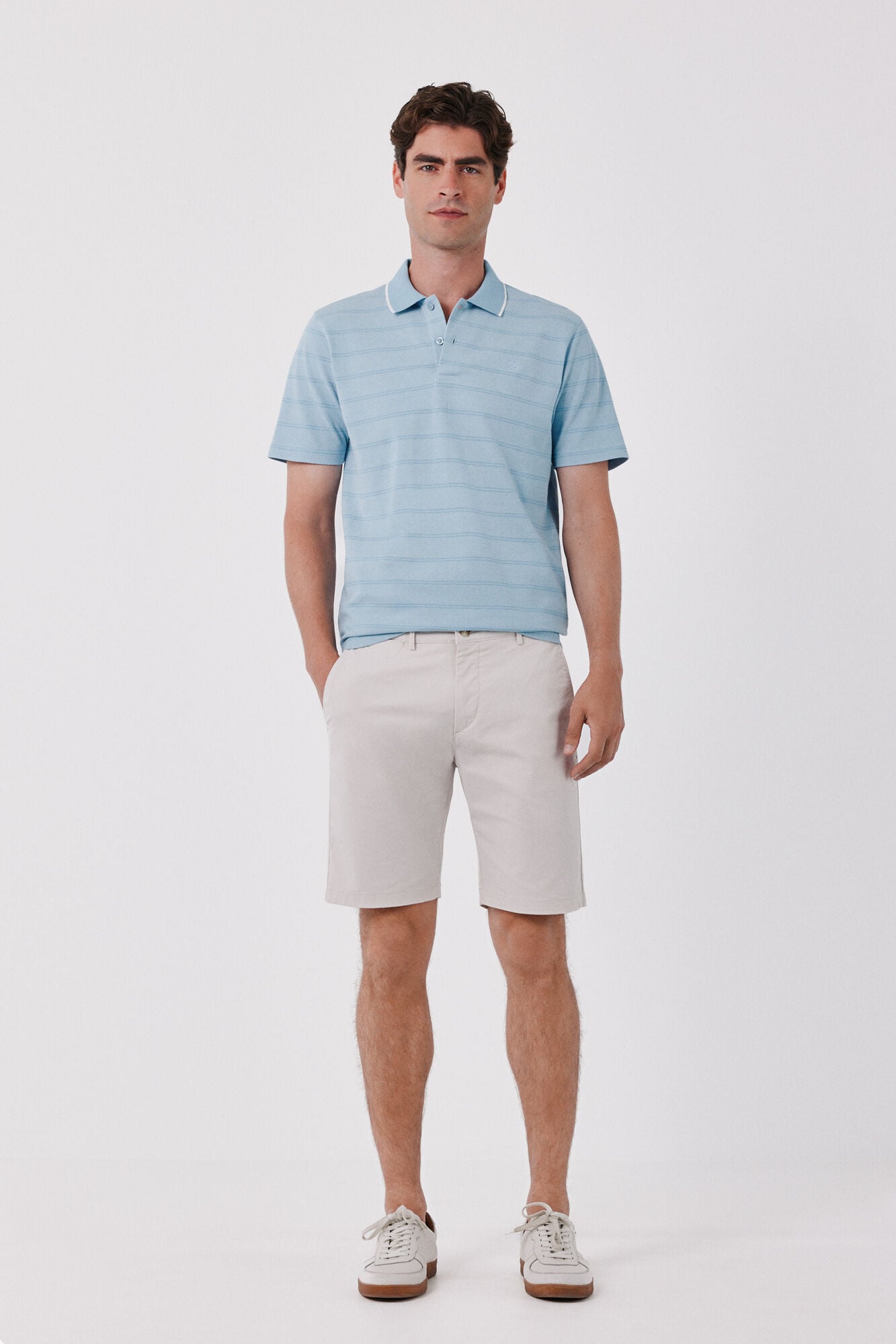 Cortefiel Striped oxford polo shirt