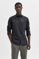Selected Camisa de manga comprida 100% algod&atilde;o Preto