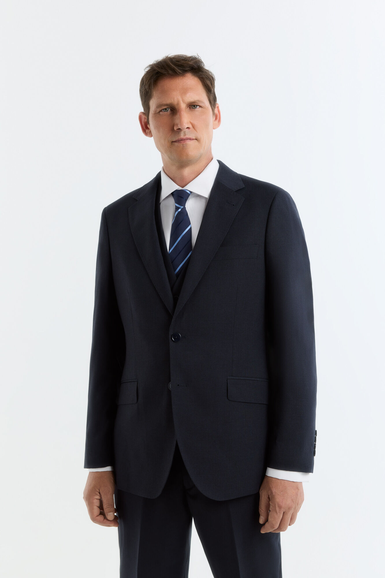 Cortefiel Navy plain faux leather jacket