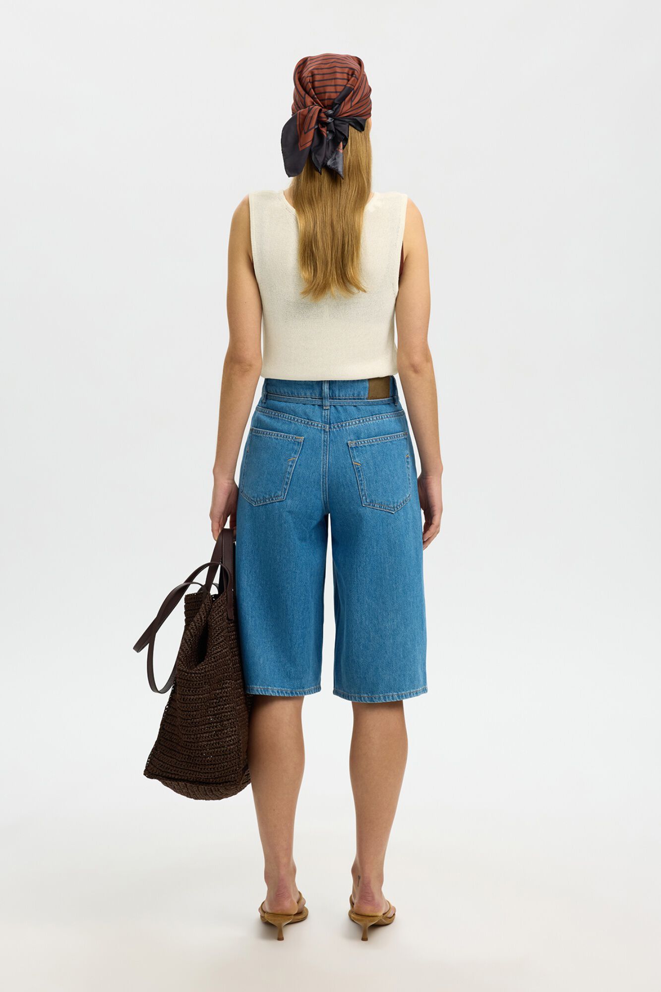 Selected Sleeveless jersey-knit top Beige