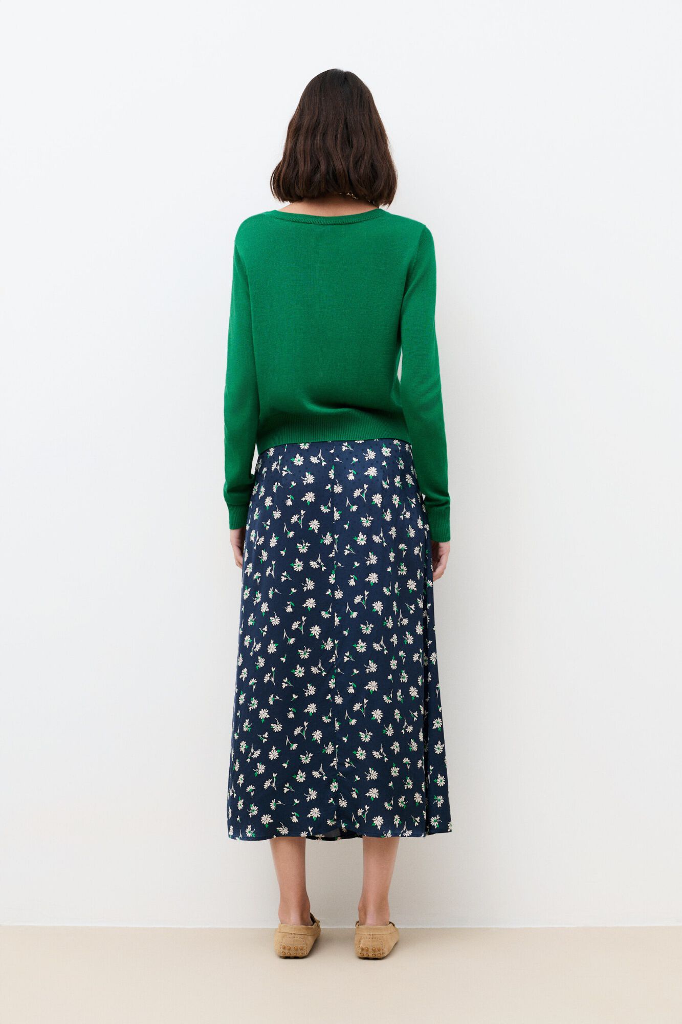 Caroll Saia longa estampada Azul