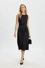 Selected Sleeveless midi dress Black