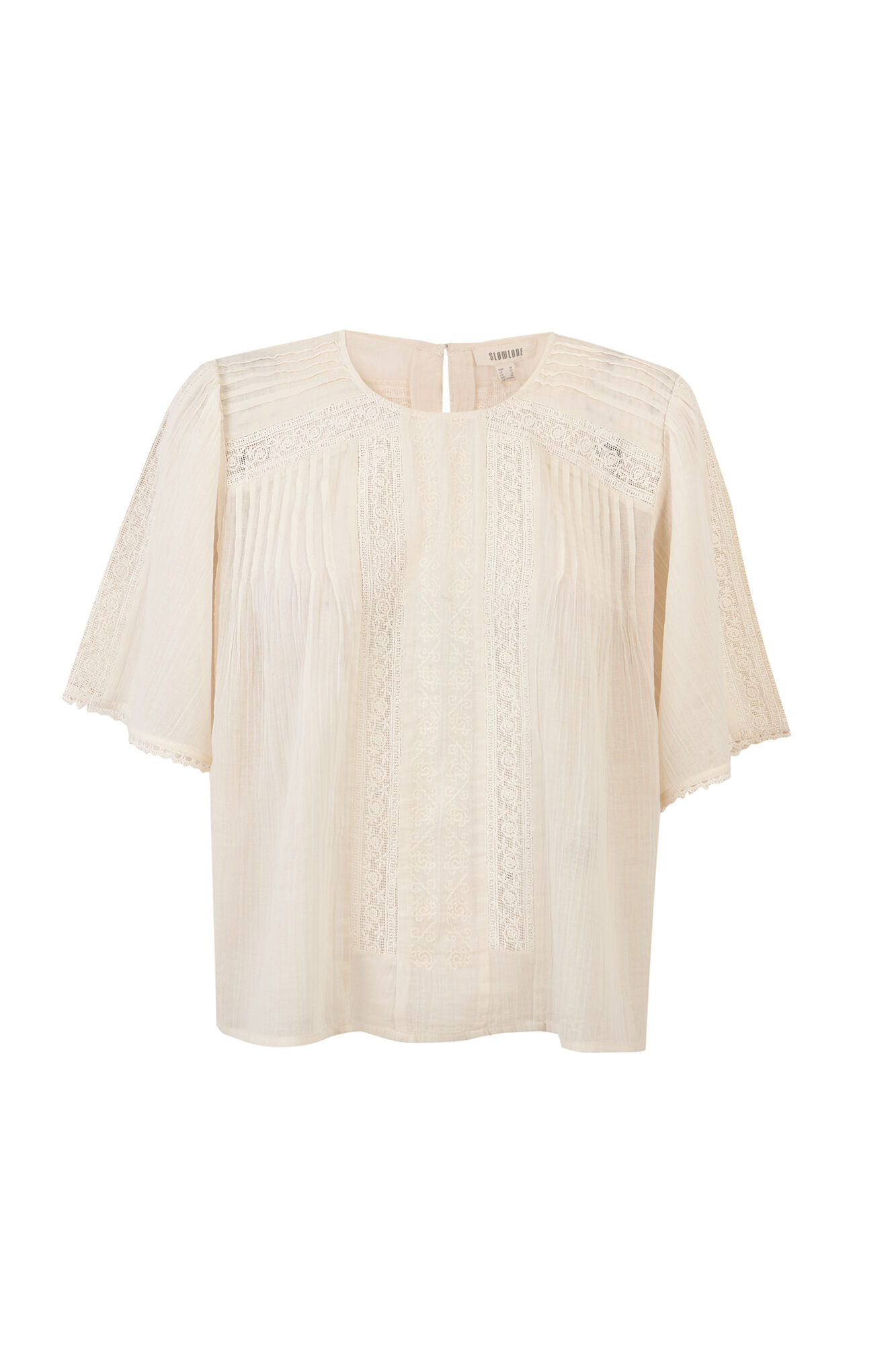 Slowlove Blusa detalles encaje Marfil