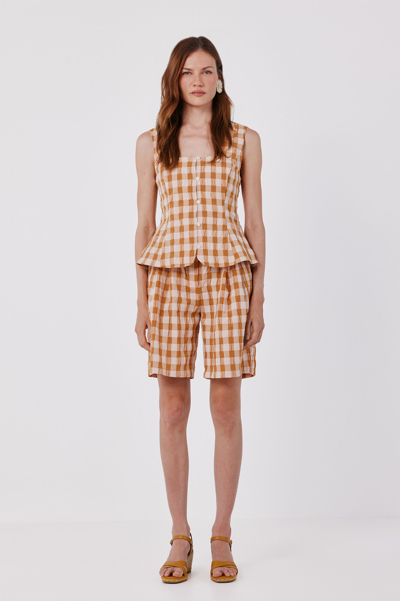 Cortefiel Gingham dress pants
