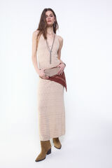 Slowlove Openwork knit dress Nude