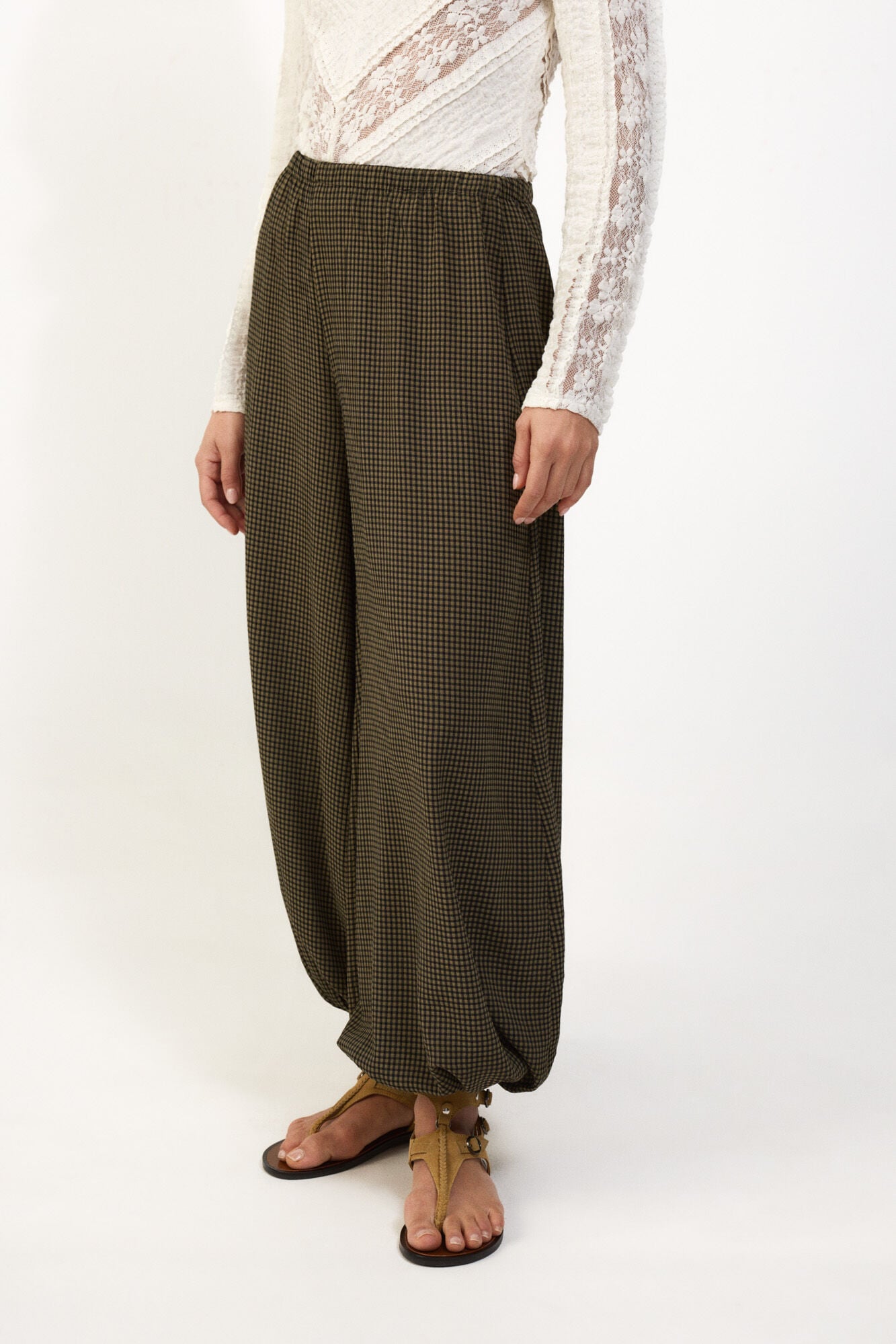 Slowlove Plaid harem trousers
