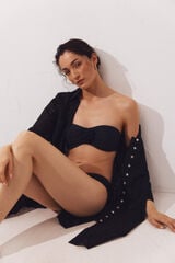 Cortefiel Top de biqu&iacute;ni tomara que caia floral Preto