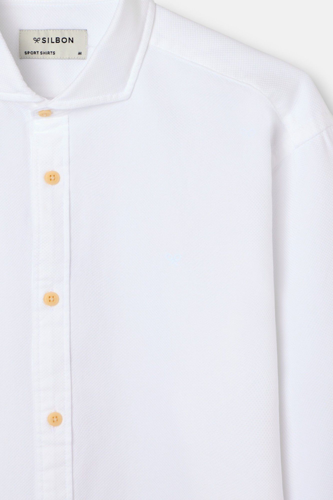 Silbon Camisa desportiva com logo estruturado Branco