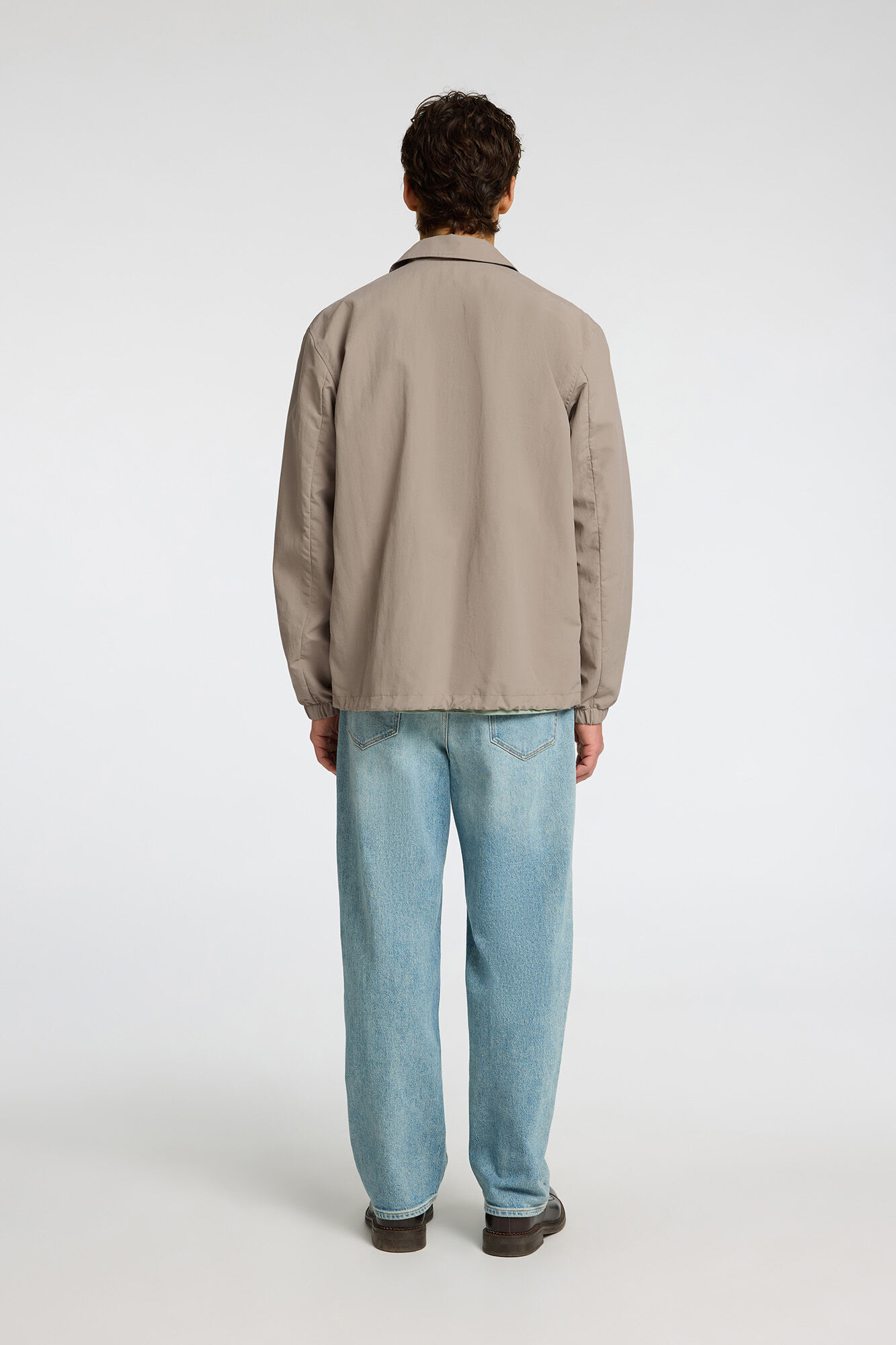 Selected Short jacket with neck made from recycled materials Beige