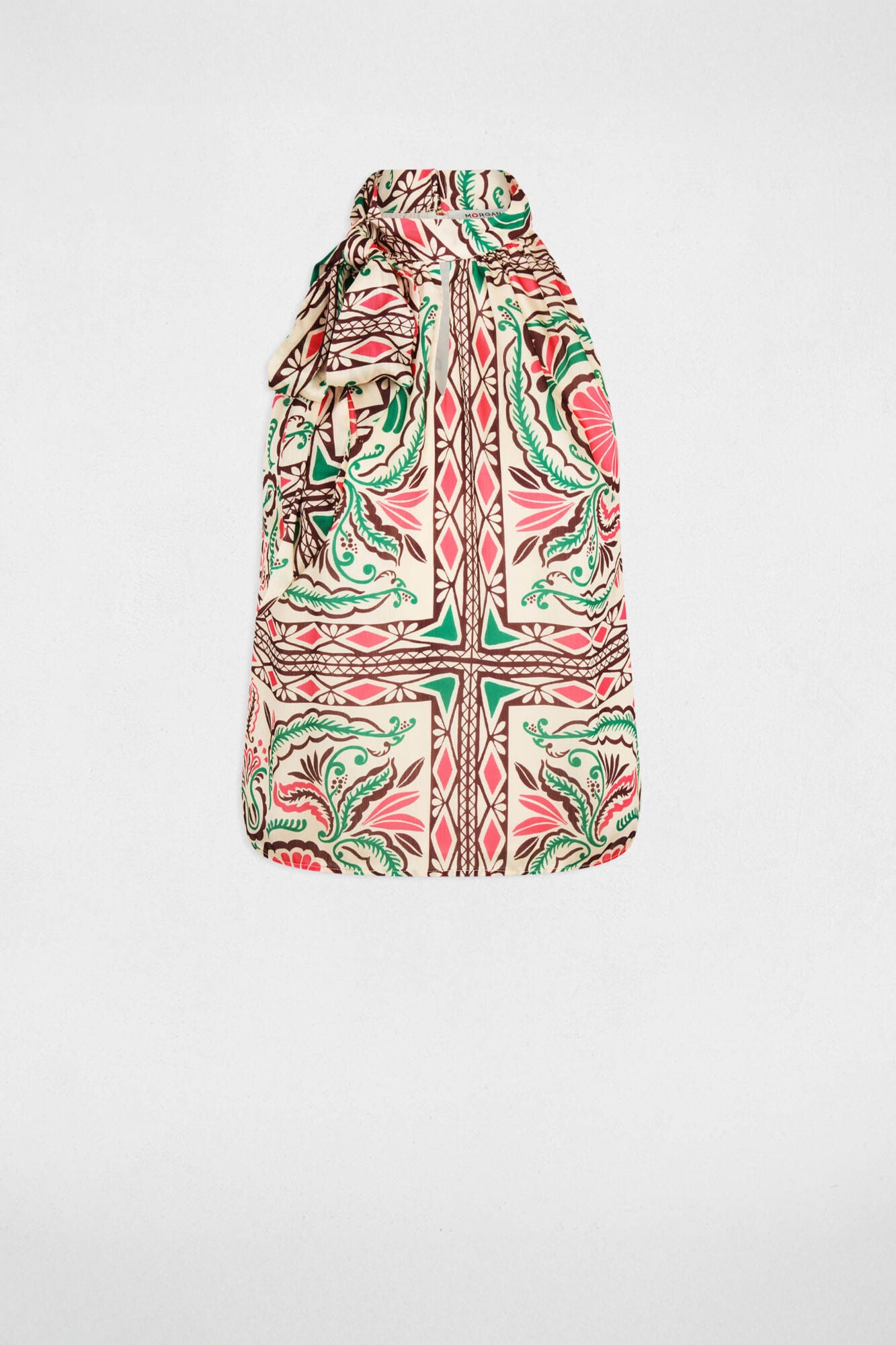 Morgan Blusa acetinada com gola alta Multicolorido