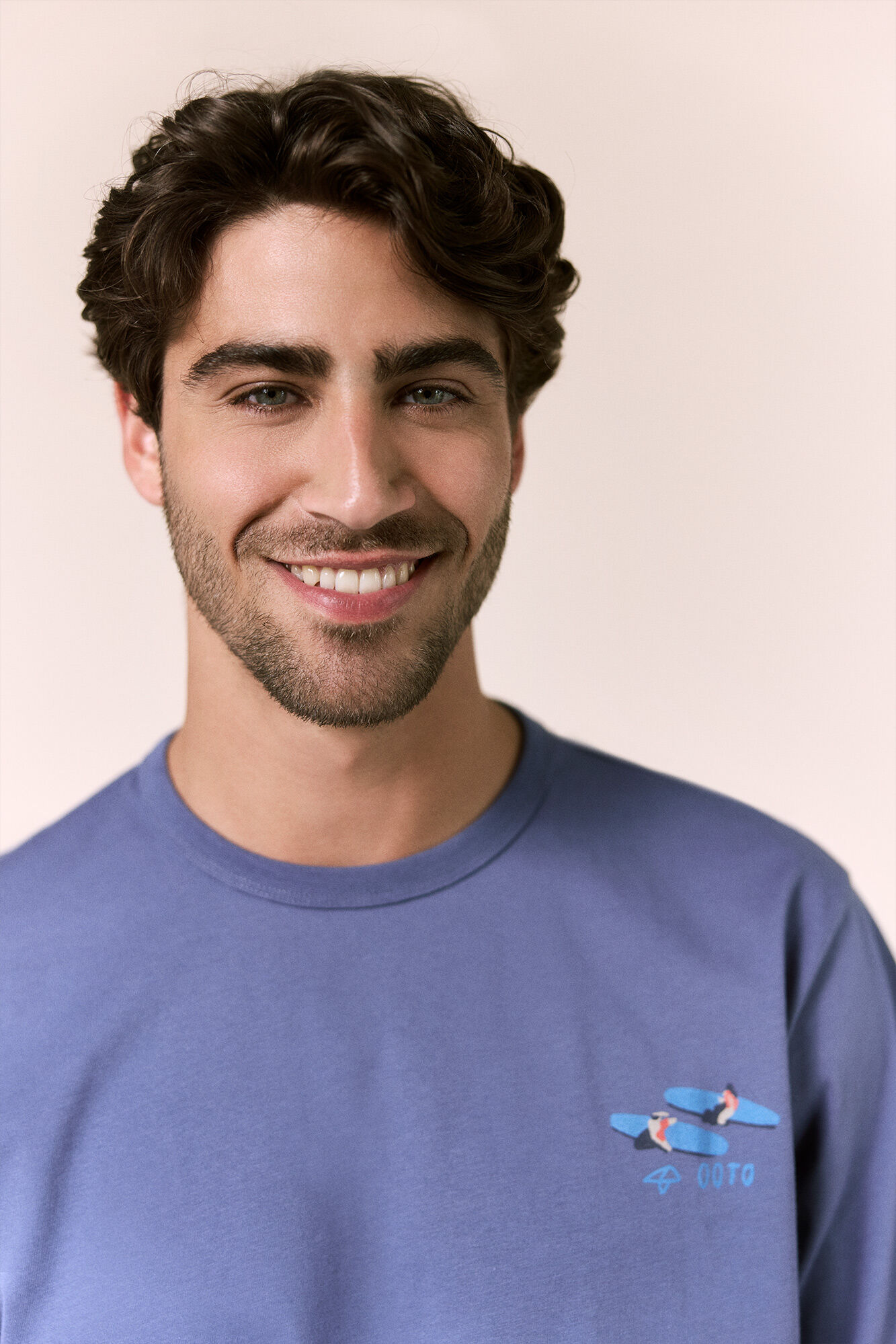 OOTO T-shirt gr&aacute;fica lavada Azul