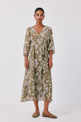 Cortefiel Printed fluid dress Printed green