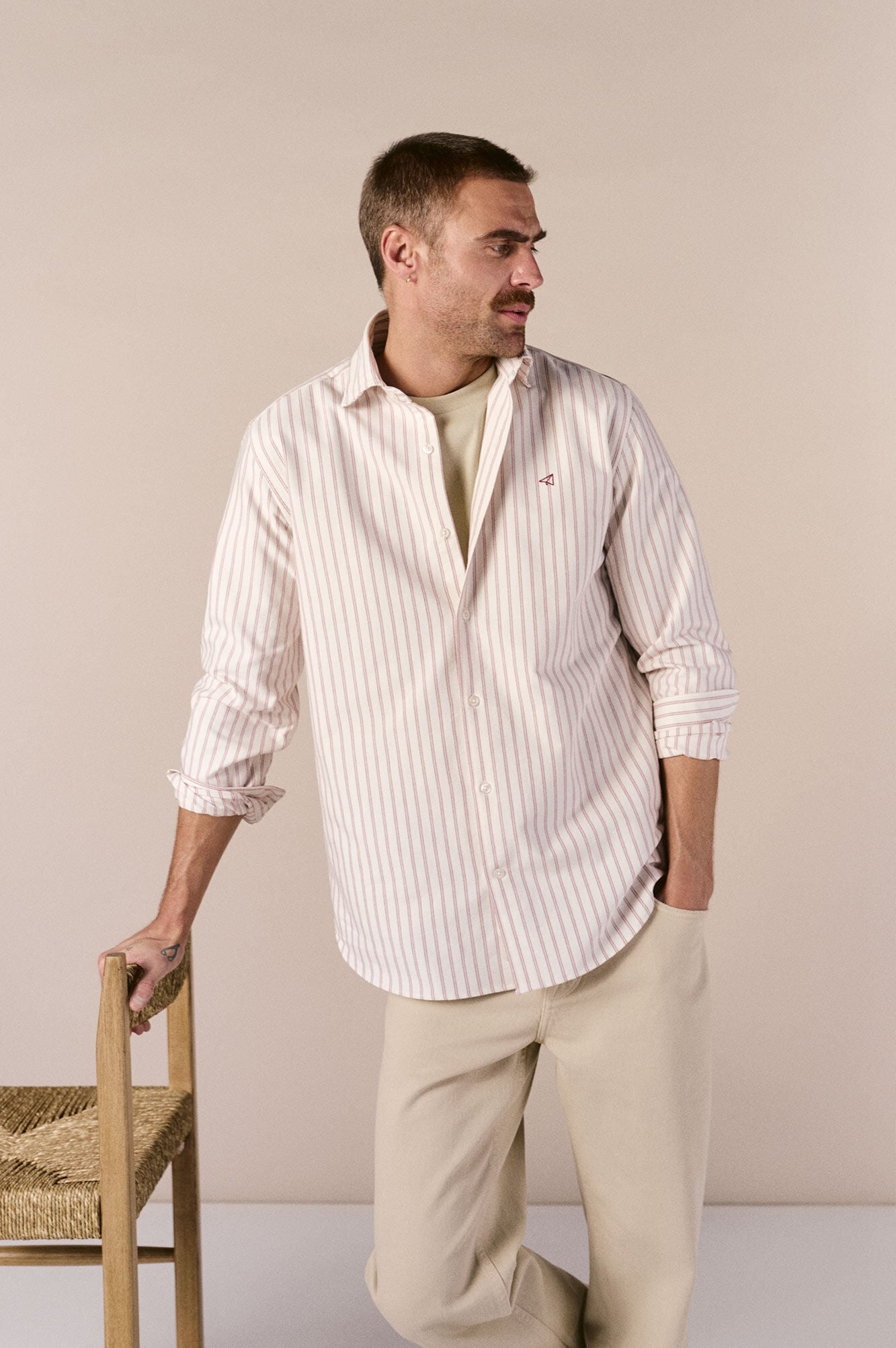 OOTO Oxford striped long sleeve shirt