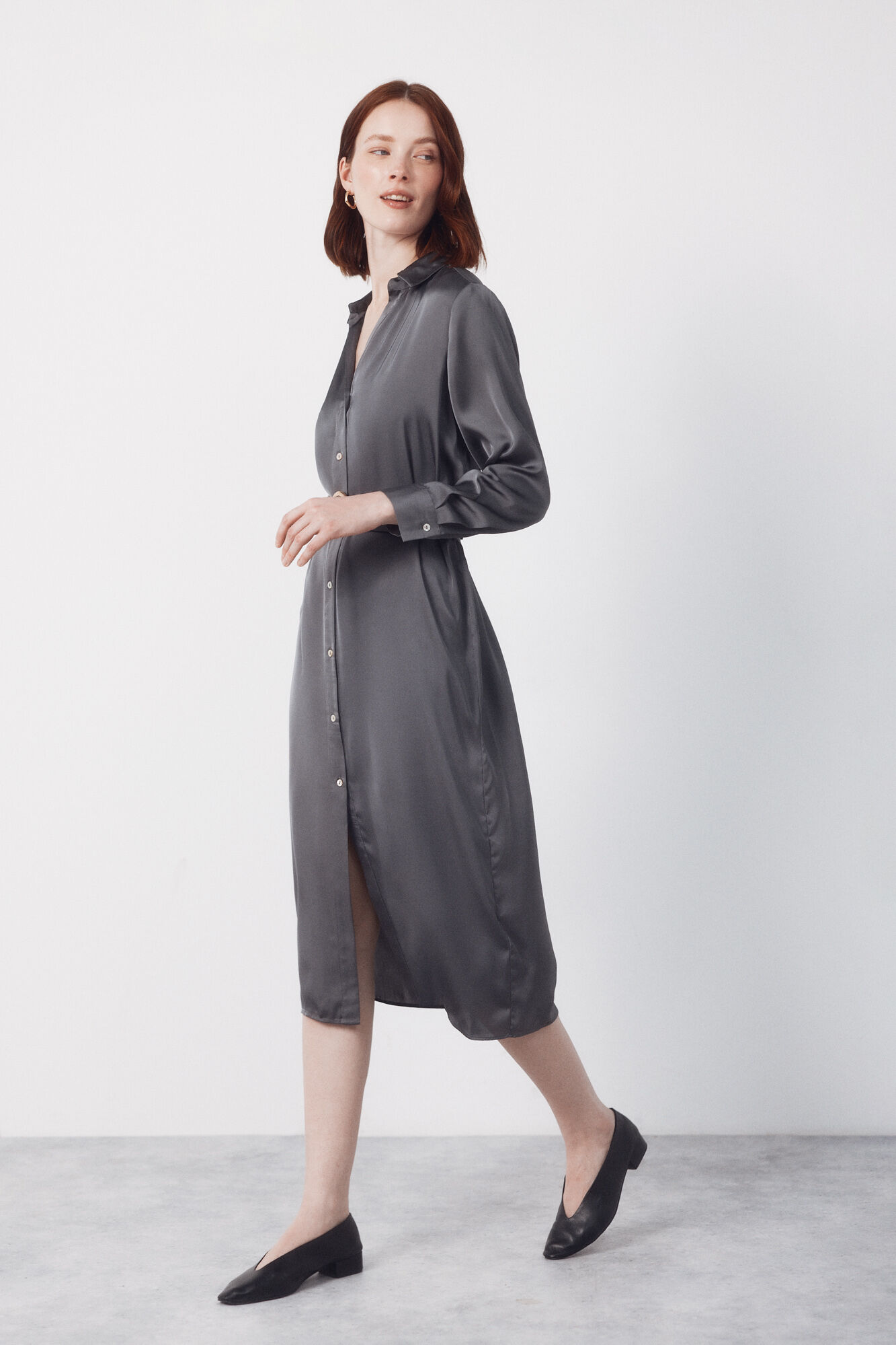 Cortefiel Vestido camisa de cetim
