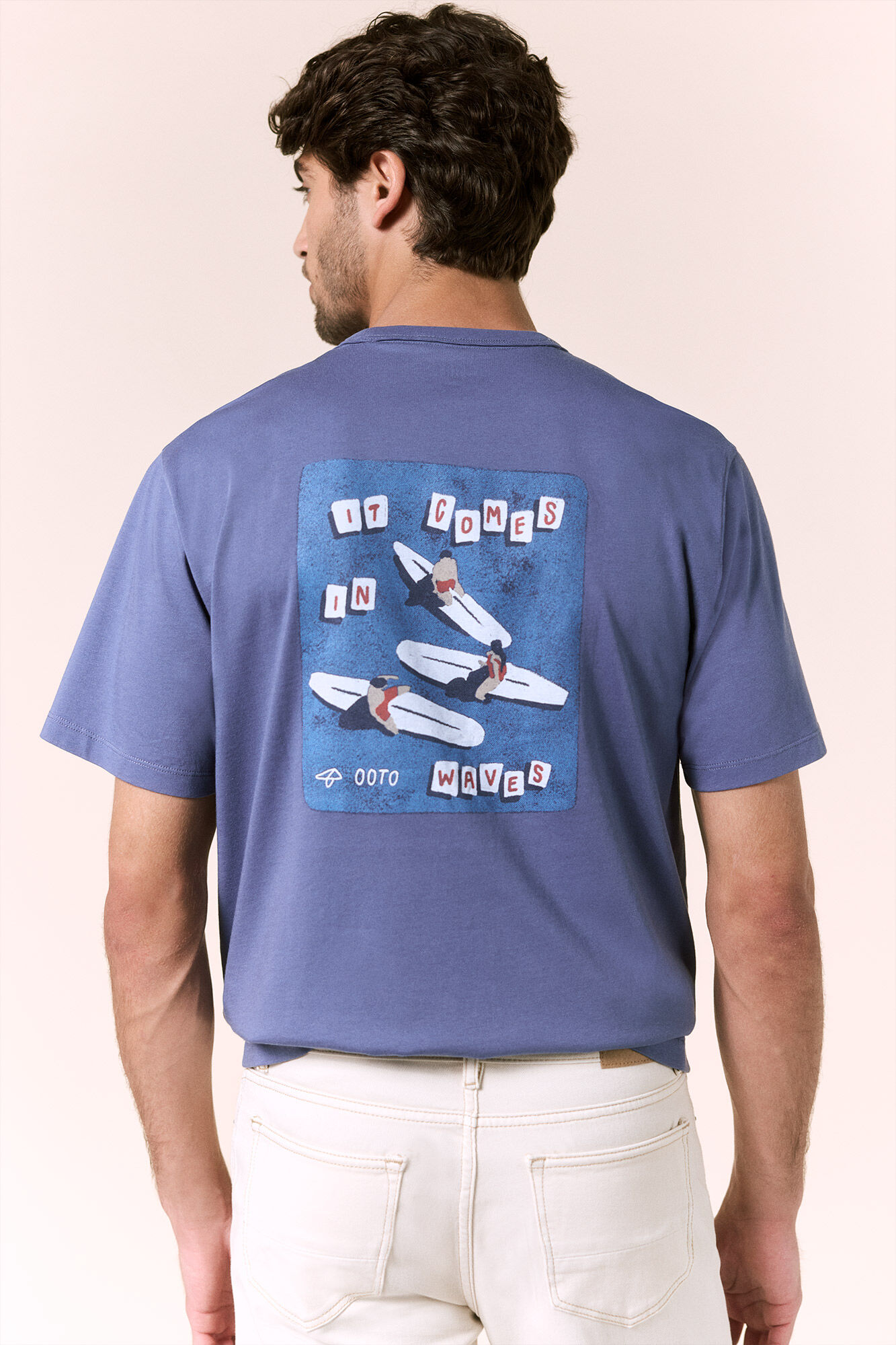 OOTO T-shirt gr&aacute;fica lavada Azul