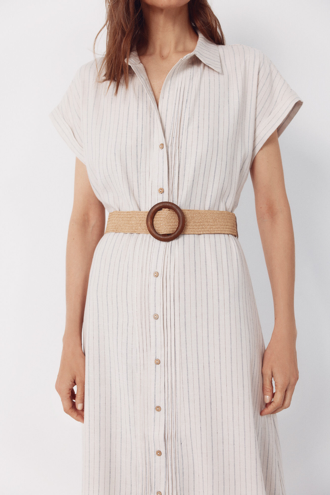 Cortefiel Linen dress Printed white