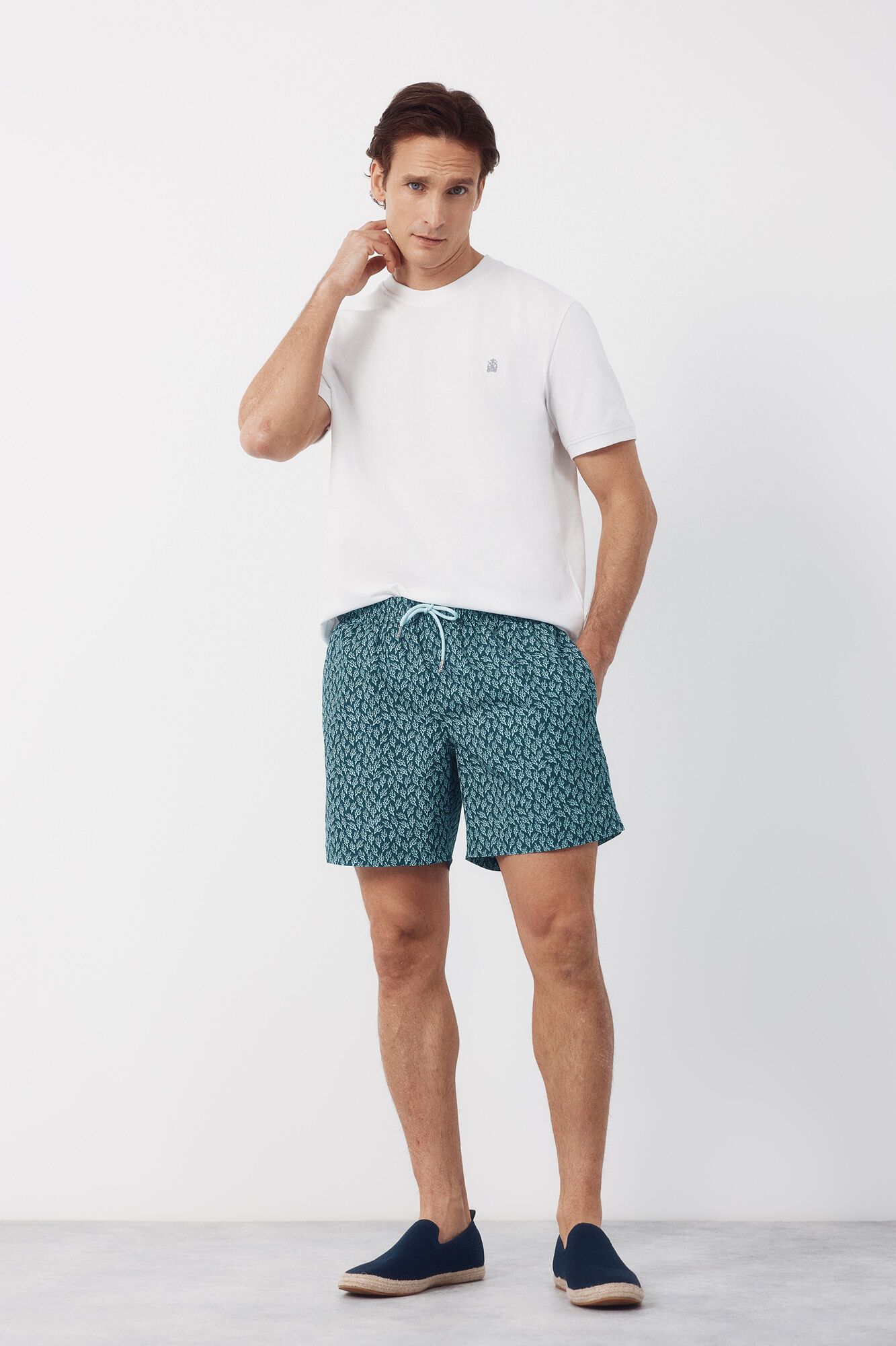 Cortefiel Printed small algae swimwear