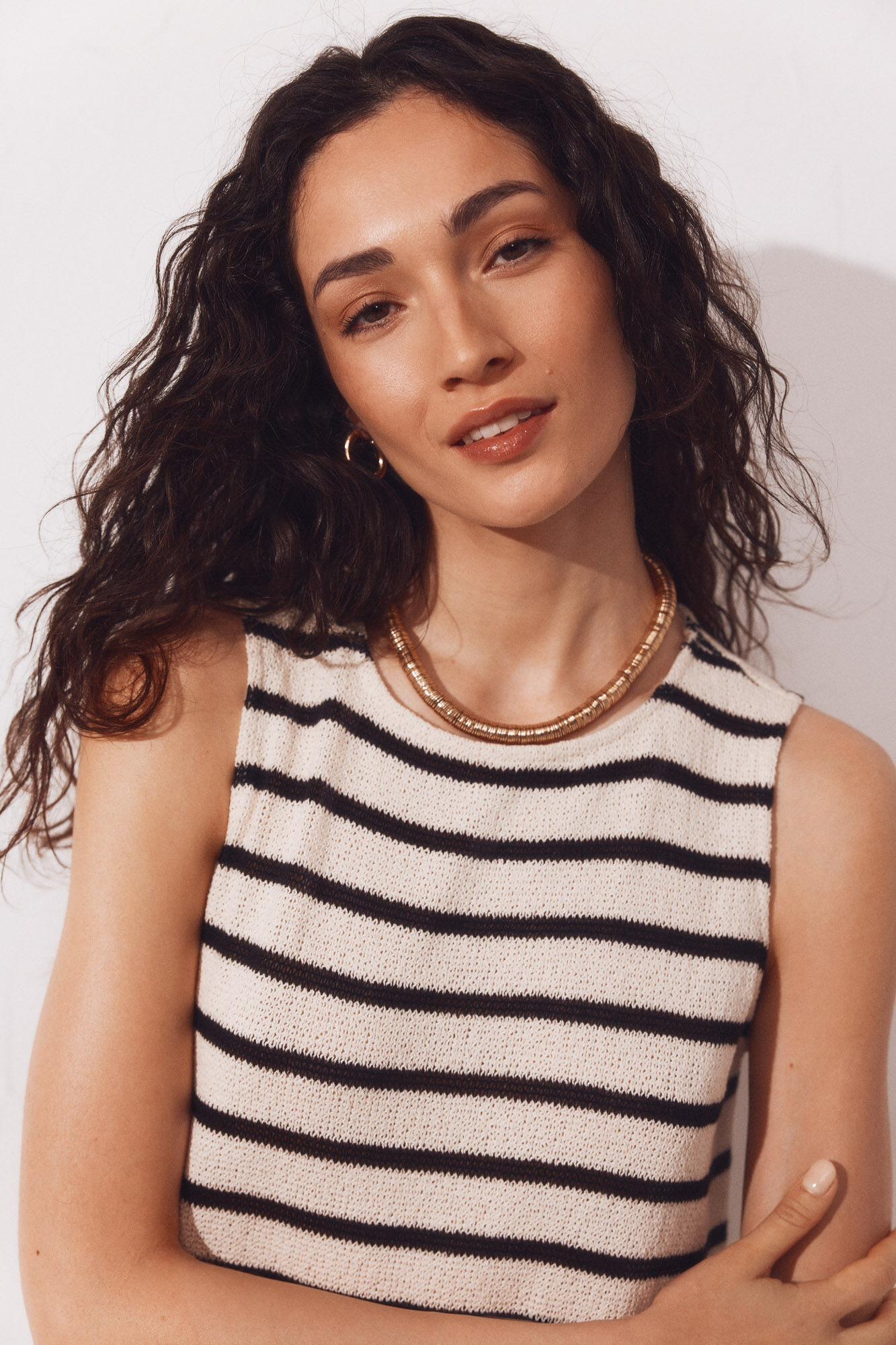 Cortefiel Rustic-look strappy dress Black