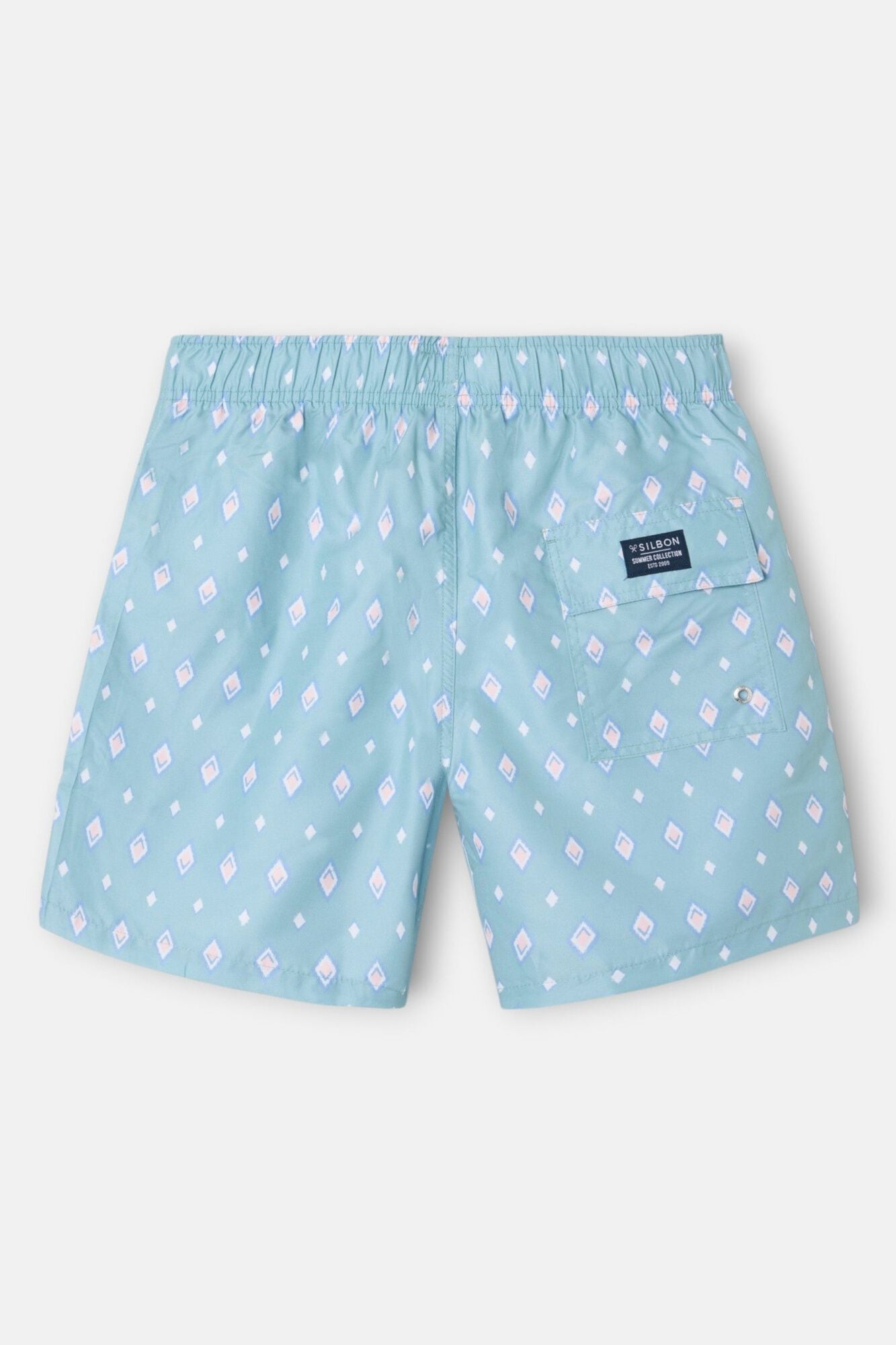 Silbon Diamond print swimwear SB Printed blue