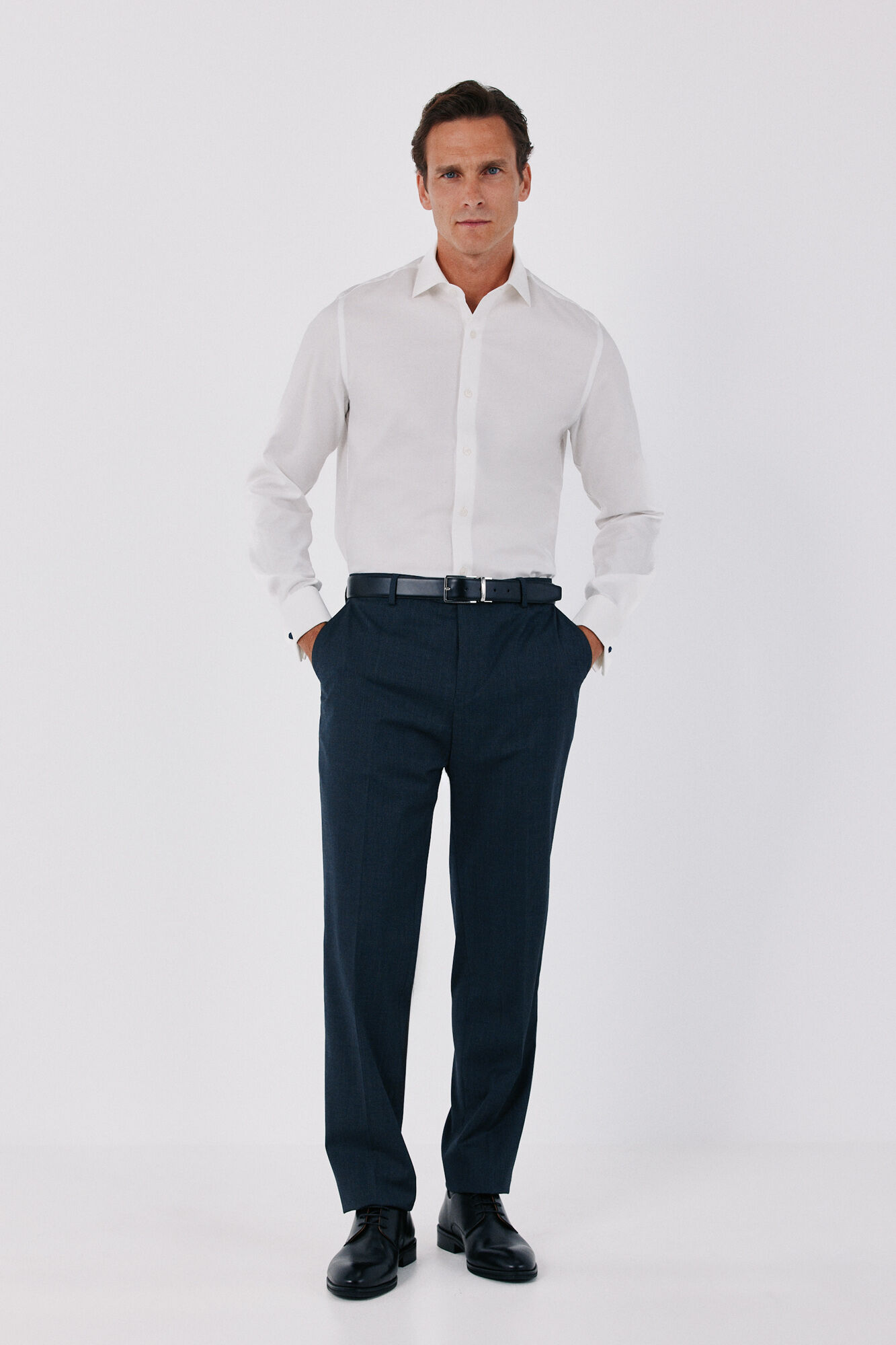 Cortefiel Plain easy-iron dress shirt with cufflink cuffs