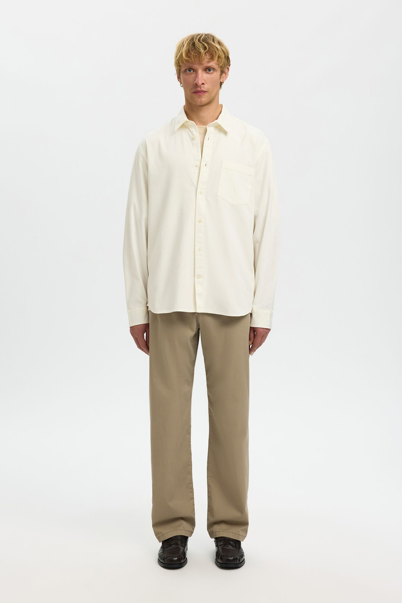 Selected 100% organic cotton lightweight denim shirt