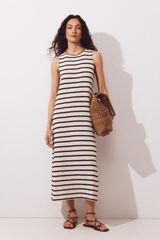 Cortefiel Rustic-look strappy dress Black