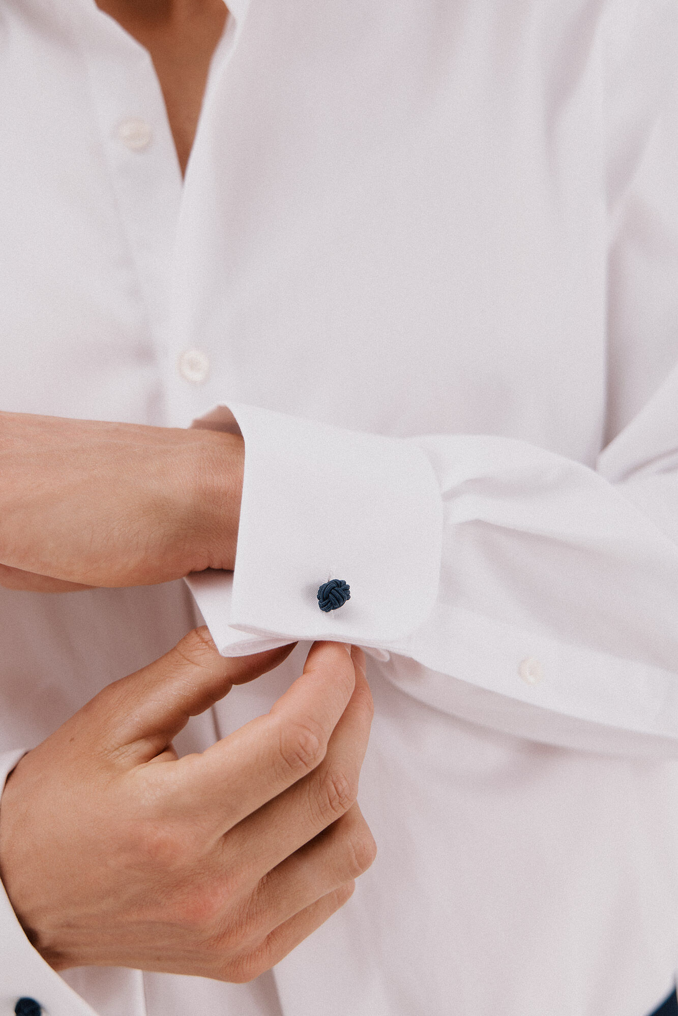 Cortefiel Plain easy-iron shirt with cufflinks