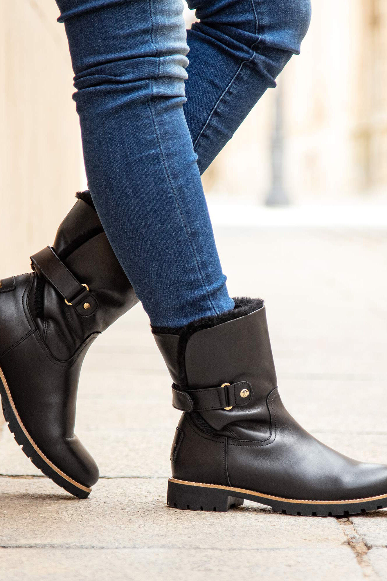 Panama Jack Botas de pele com forro de pele quente