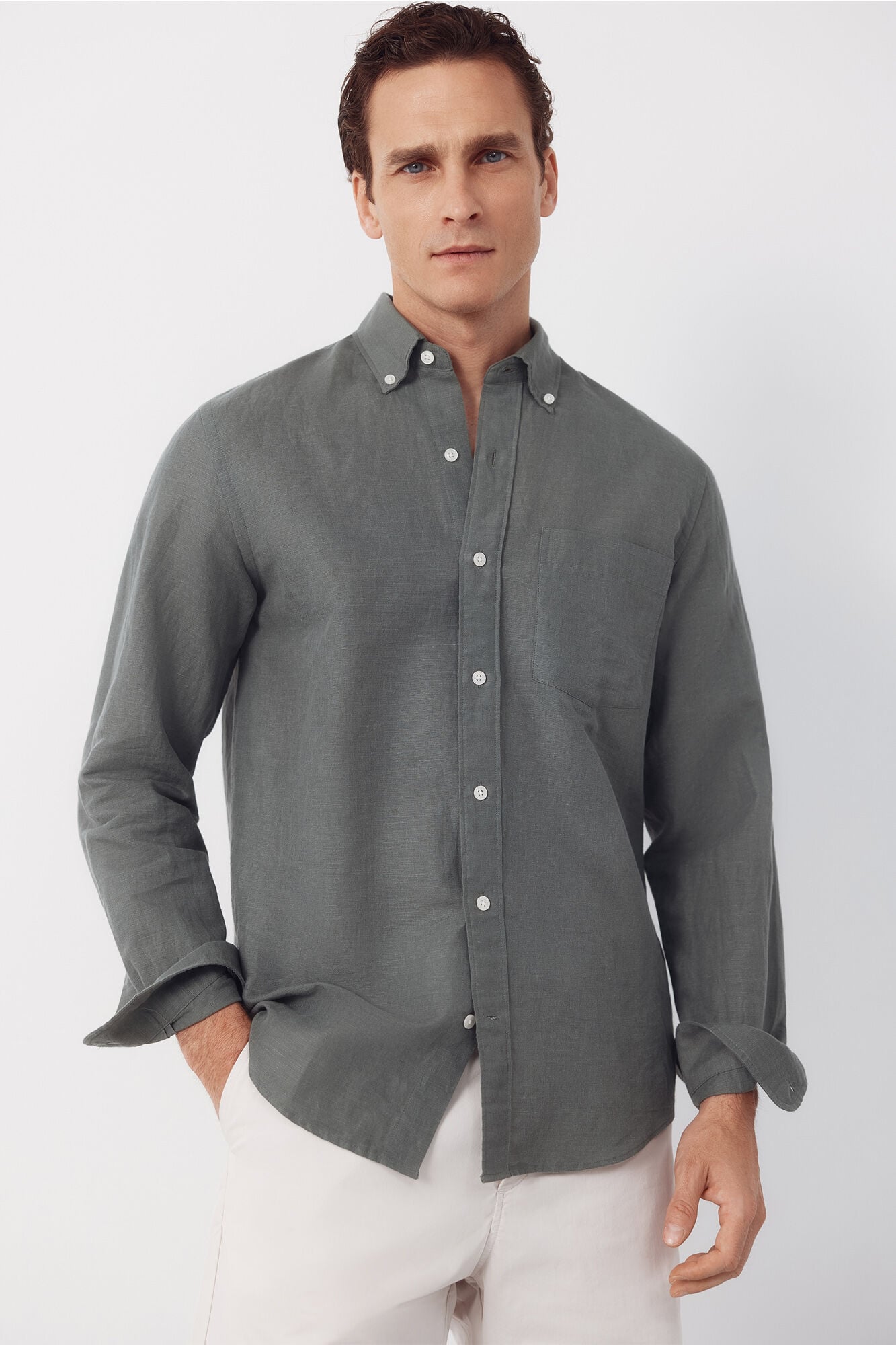 Cortefiel Plain linen shirt