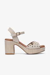 Popa Rafia wedge heel sandal Daira Beige