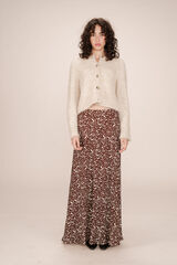 Grace & Mila Long flowing printed skirt with graphic motif Printed brown