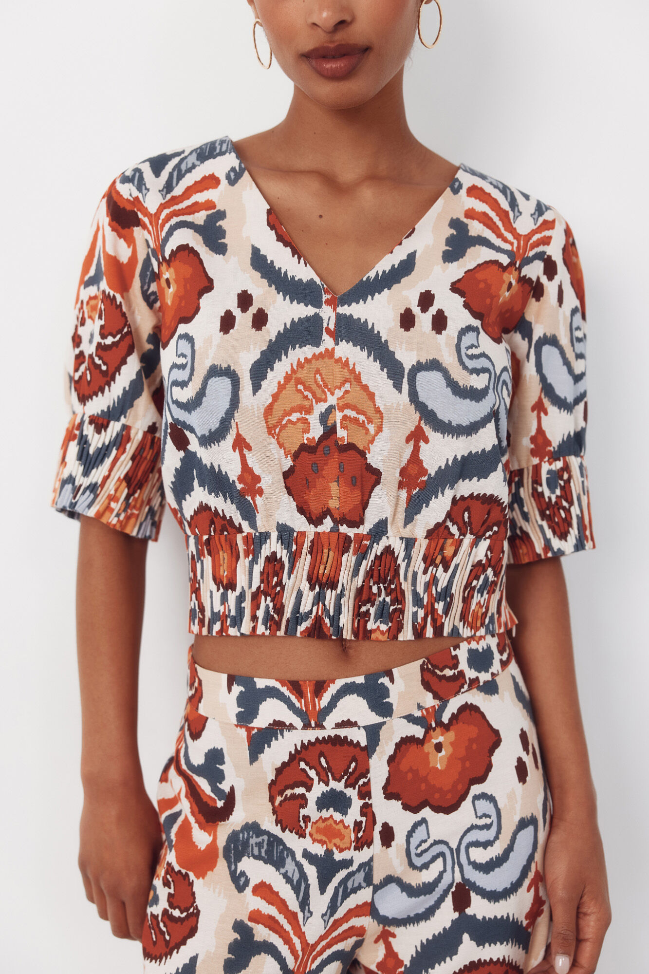 Cortefiel Blusa estampada Multicolor