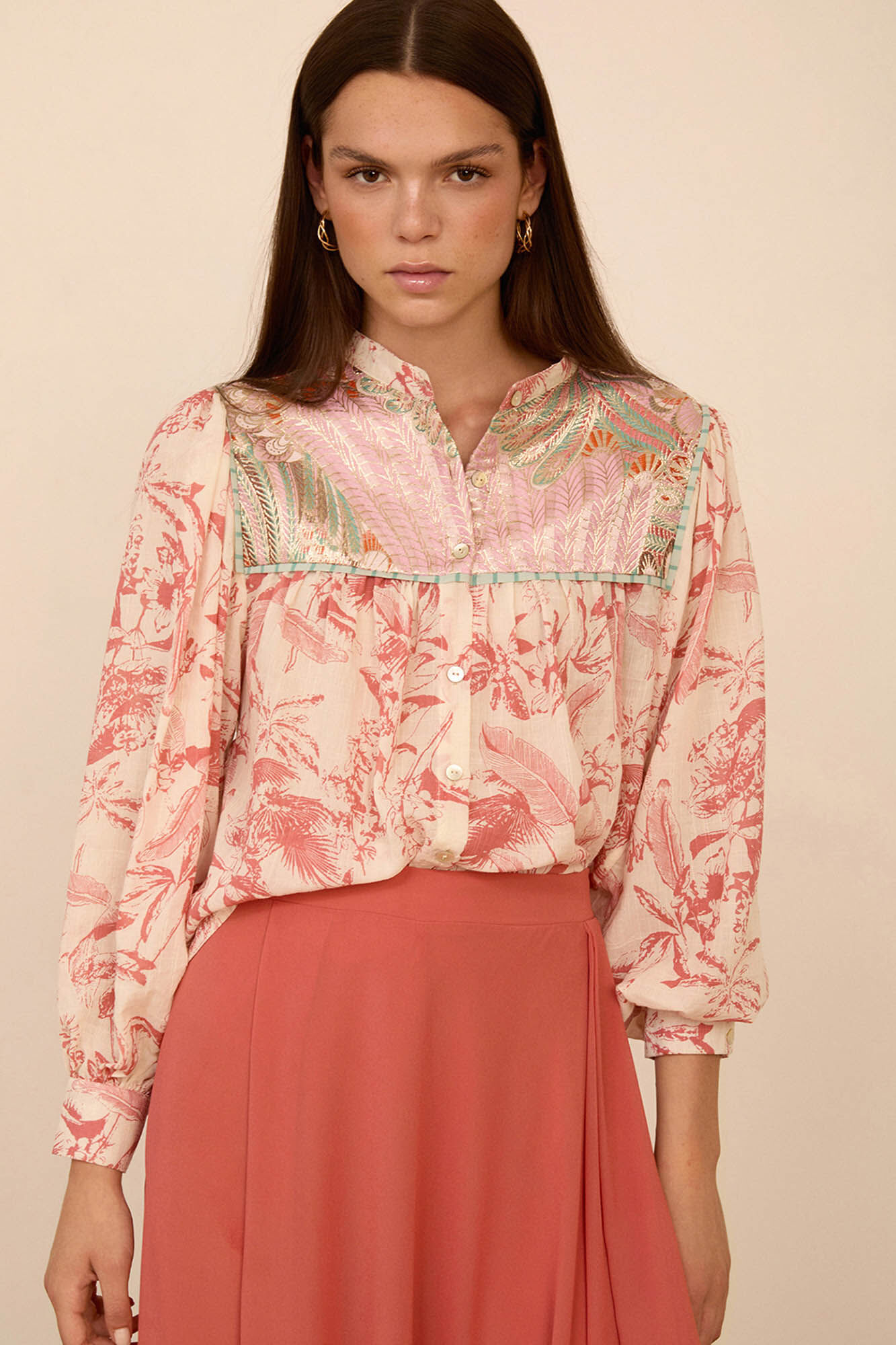 Meisie Blusa estampada bimateria