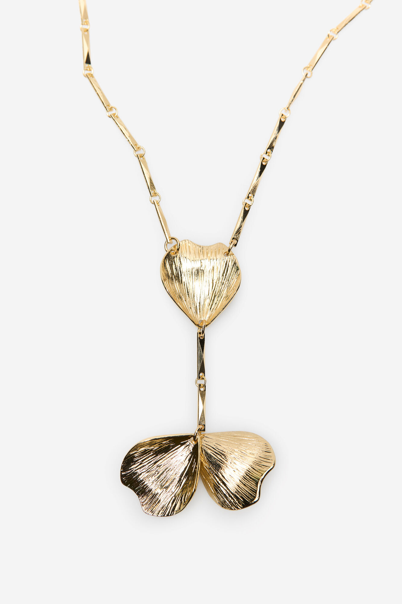 Cortefiel Long petal necklace Yellow